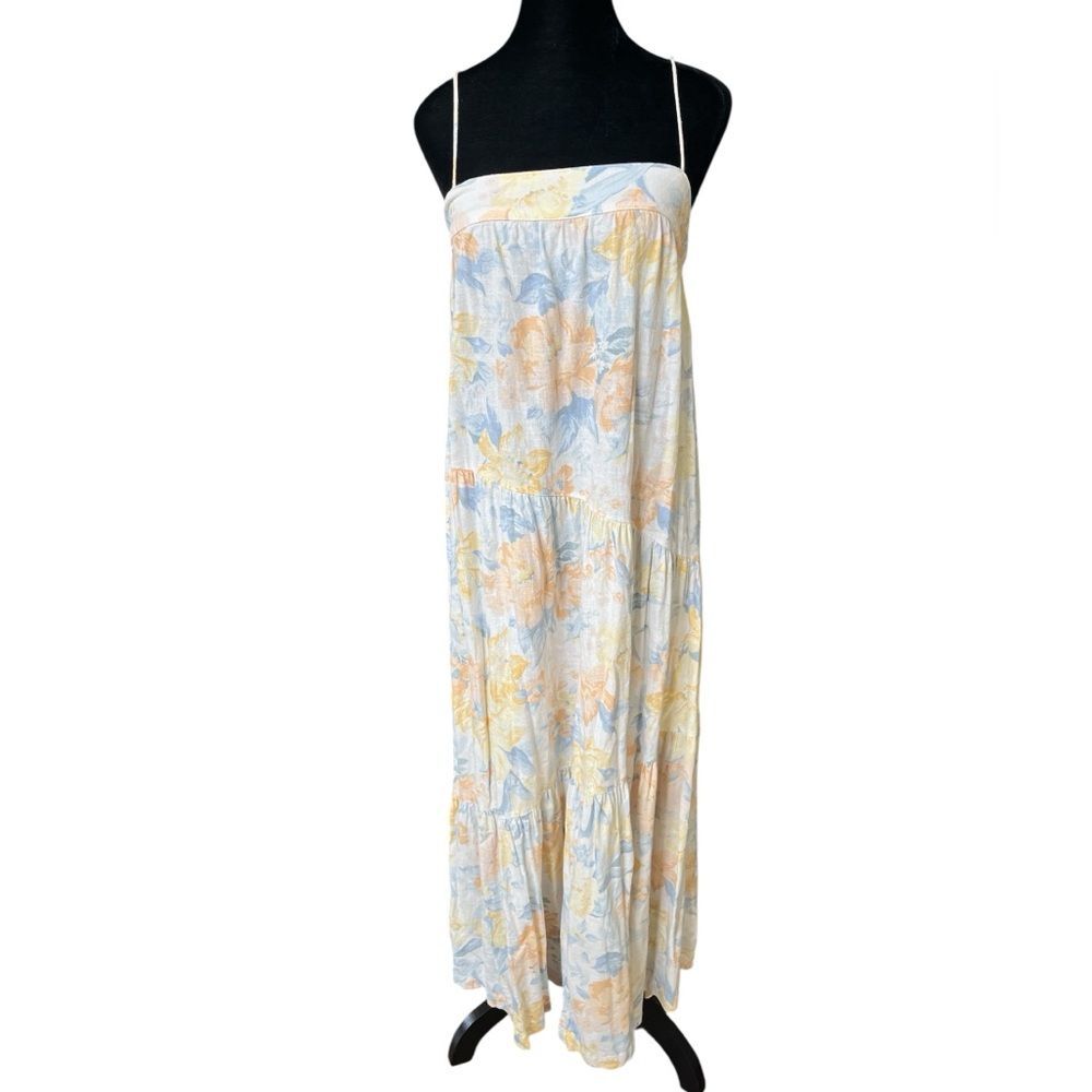 Abercrombie & Fitch Charlie Maxi Dress Size Small Linen Floral Flowy Long - Picture 3 of 8